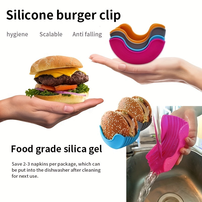Expandable Silicone Hamburger Rack | Reusable Burger Storage & Patty Holder (1pc/4pcs)