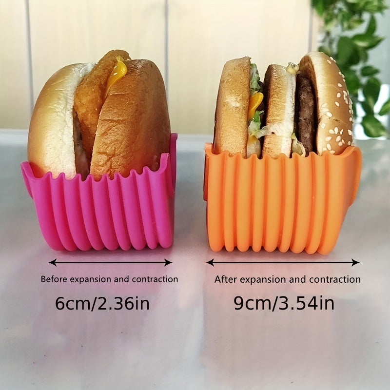 Expandable Silicone Hamburger Rack | Reusable Burger Storage & Patty Holder (1pc/4pcs)