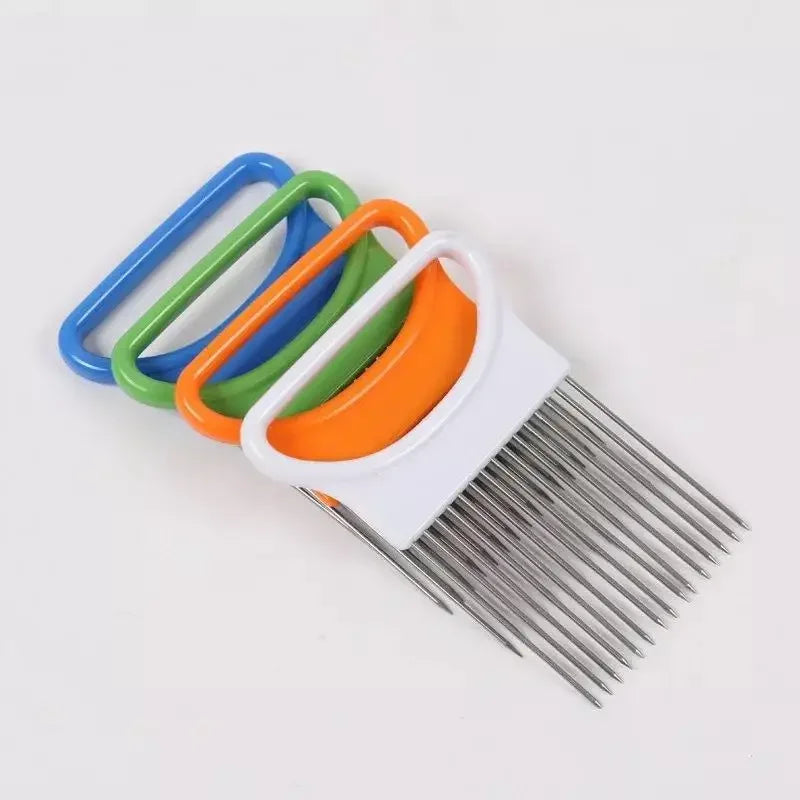 Onion Holder & Vegetable Slicing Tool – Tomato, Potato, Lemon Cutter with Stainless Steel Pins