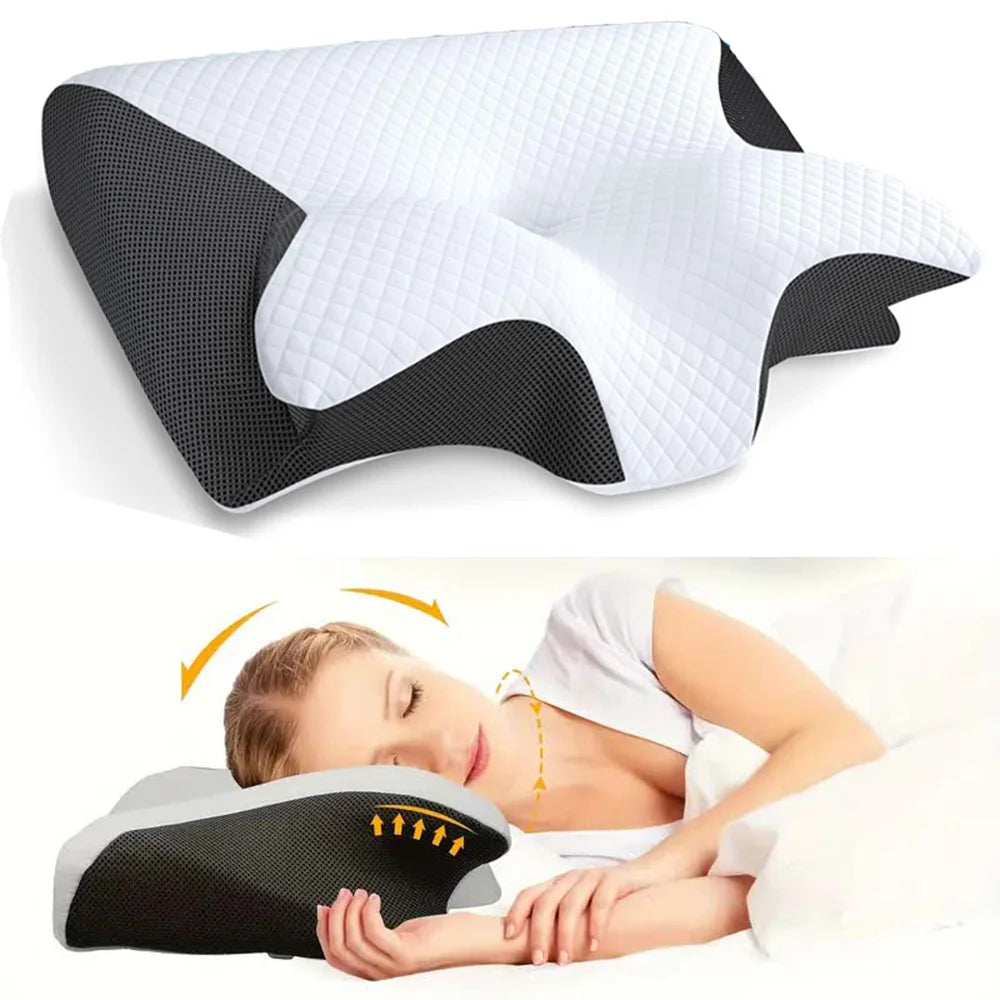 Butterfly Memory Foam Neck Pillow – Ergonomic Sleep Support
