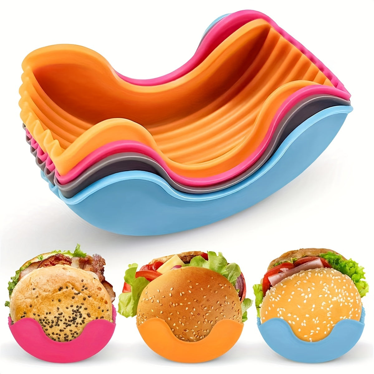 Expandable Silicone Hamburger Rack | Reusable Burger Storage & Patty Holder (1pc/4pcs)
