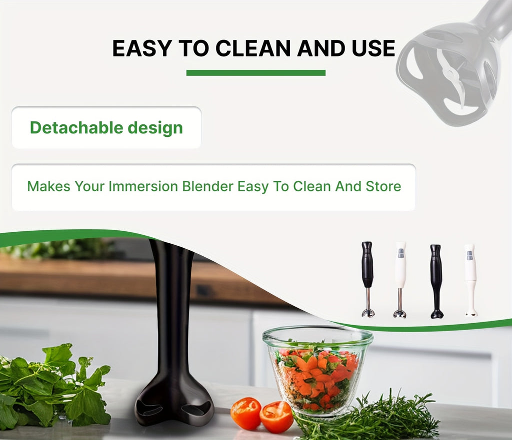 2-Speed Handheld Immersion Blender – Compact, Detachable & Versatile