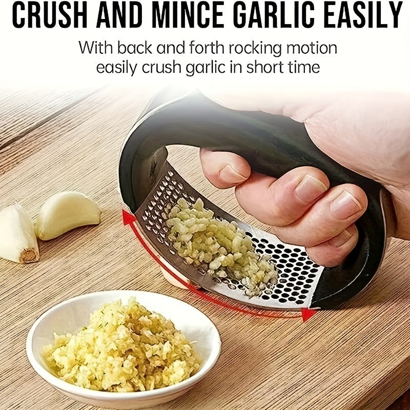 Manual Garlic Crusher & Vegetable Cutter – Stainless Steel Masher and Press